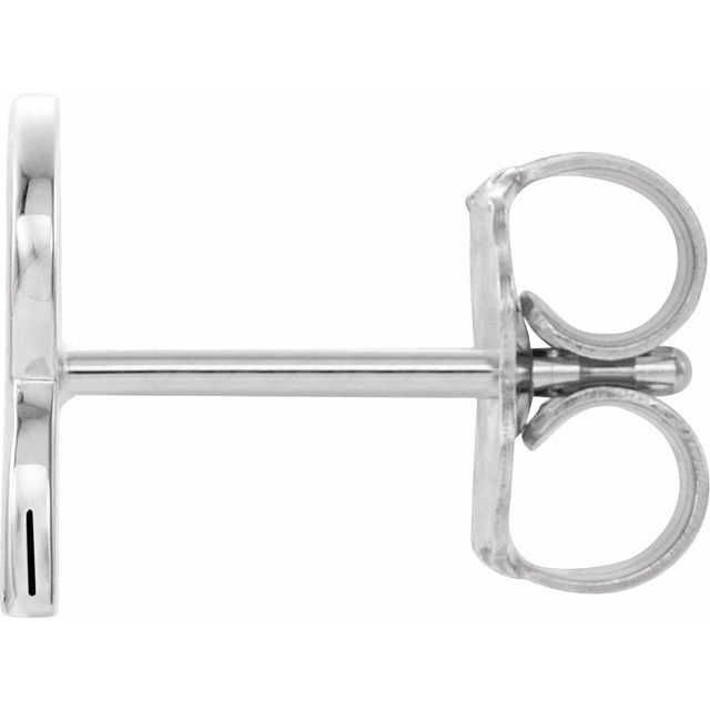 Platinum Single Initial R Earring