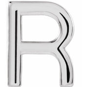 Platinum Single Initial R Earring