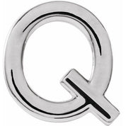 Platinum Single Initial Q Earring
