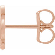 14K Rose Single Initial Q Earring