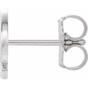 14K White Single Initial Q Earring