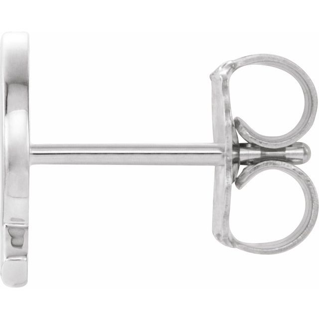 14K White Single Initial Q Earring