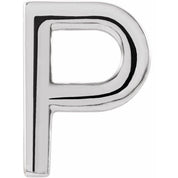 Platinum Single Initial P Earring