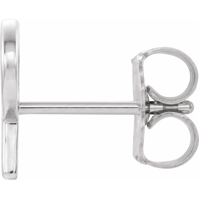 Platinum Single Initial P Earring