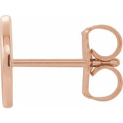 14K Rose Single Initial O Earring