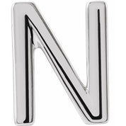 Platinum Single Initial N Earring
