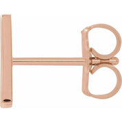 14K Rose Single Initial N Earring