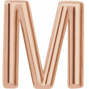 14K Rose Single Initial M Earring