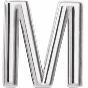 Platinum Single Initial M Earring