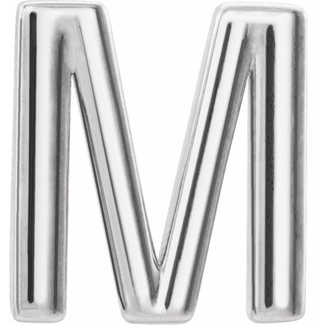 Platinum Single Initial M Earring
