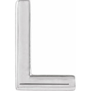 Platinum Single Initial L Earring