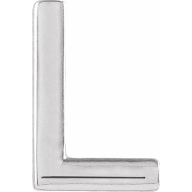 Platinum Single Initial L Earring