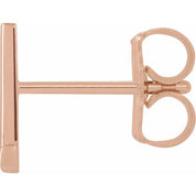 14K Rose Single Initial L Earring
