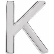 Platinum Single Initial K Earring