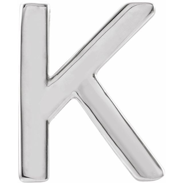 Platinum Single Initial K Earring