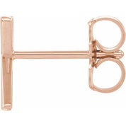 14K Rose Single Initial K Earring