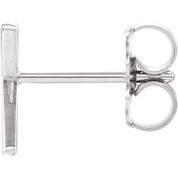 14K White Single Initial K Earring