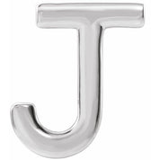 Platinum Single Initial J Earring