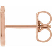 14K Rose Single Initial J Earring