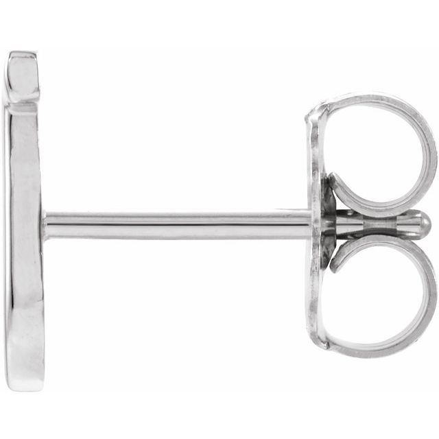 Platinum Single Initial J Earring