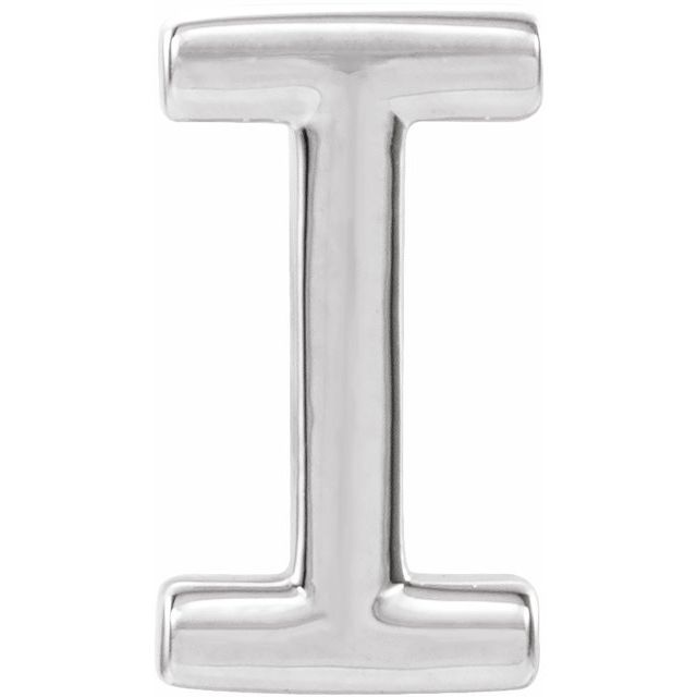 Platinum Single Initial I Earring