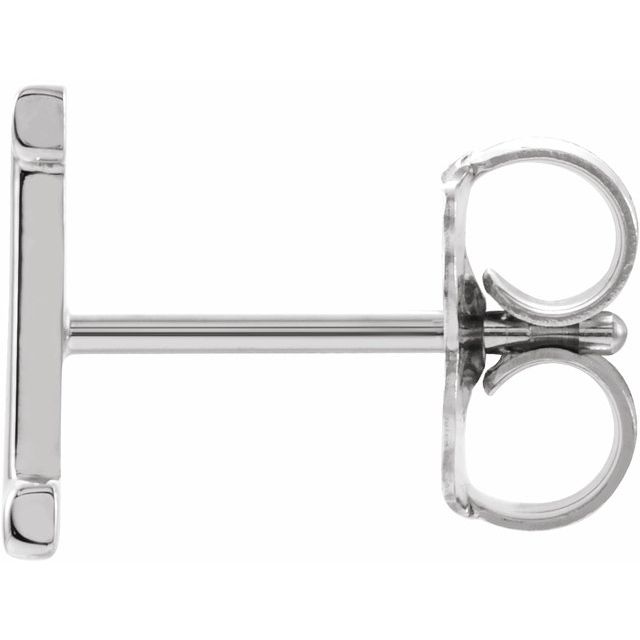 Platinum Single Initial I Earring