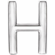 14K White Single Initial H Earring