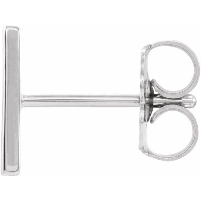 Platinum Single Initial H Earring