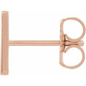 14K Rose Single Initial H Earring