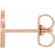 14K Rose Single Initial G Earring