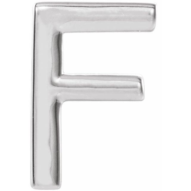 Platinum Single Initial F Earring
