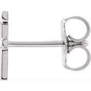Platinum Single Initial F Earring