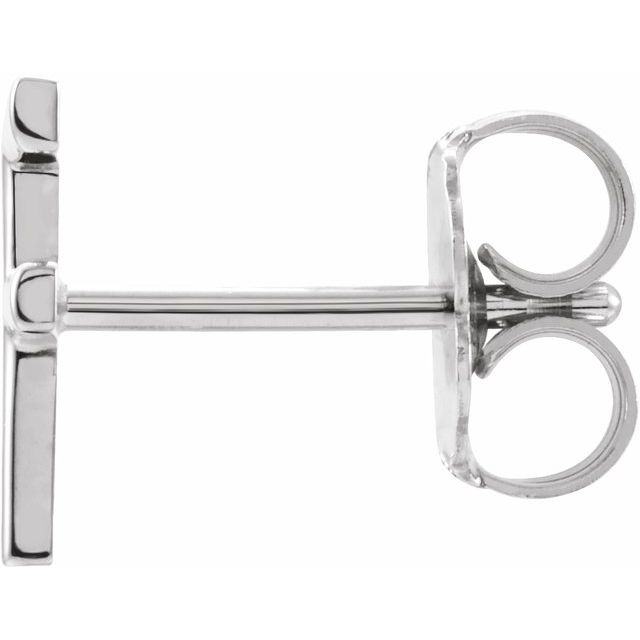 Platinum Single Initial F Earring