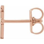 14K Rose Single Initial F Earring
