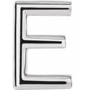 14K White Single Initial E Earring