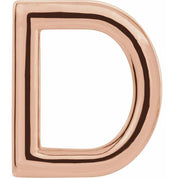14K Rose Single Initial D Earring