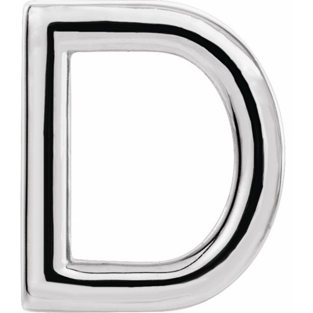 Platinum Single Initial D Earring