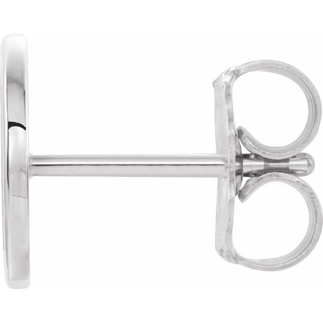 Platinum Single Initial D Earring