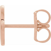 14K Rose Single Initial D Earring