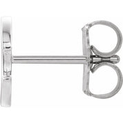 Platinum Single Initial C Earring
