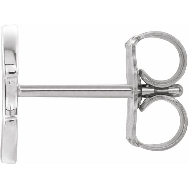 Platinum Single Initial C Earring