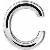 Platinum Single Initial C Earring