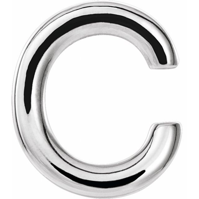 Platinum Single Initial C Earring