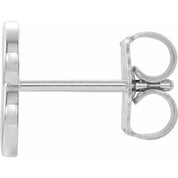 Platinum Single Initial B Earring
