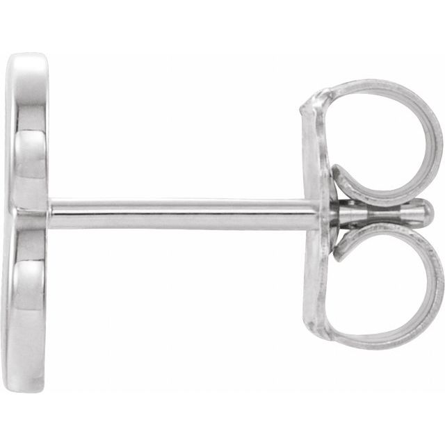 Platinum Single Initial B Earring