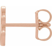 14K Rose Single Initial B Earring