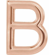 14K Rose Single Initial B Earring