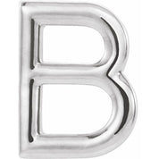 Platinum Single Initial B Earring