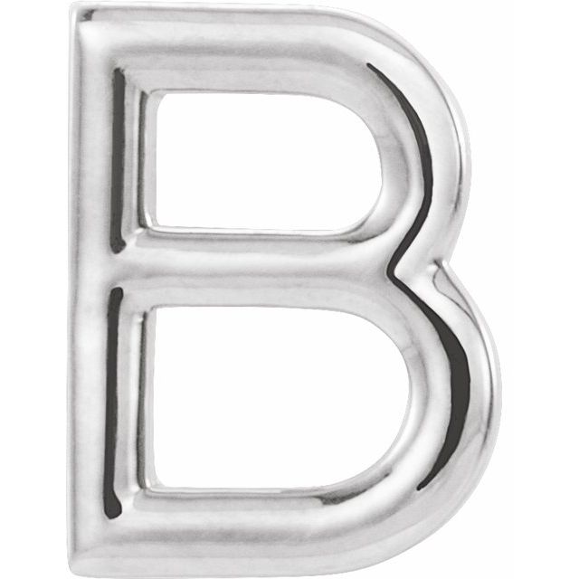 Platinum Single Initial B Earring