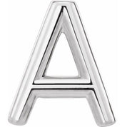 Platinum Single Initial A Earring